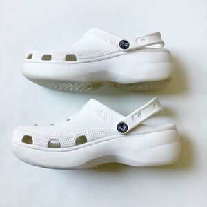Crocs White Platform Clogs